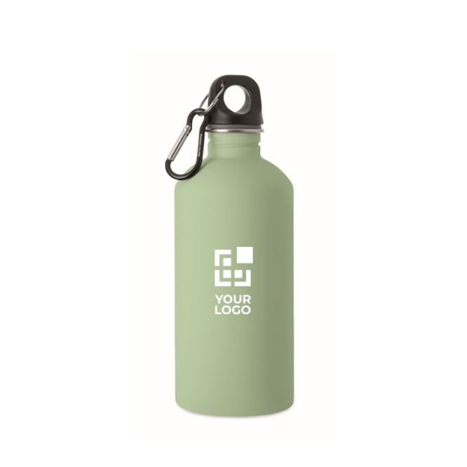 Botella de acero inox. reciclado antifugas con acabado engomado 500ml