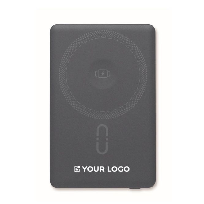 Powerbank magnético de aluminio reciclado con cable y anillo 5.000mAh