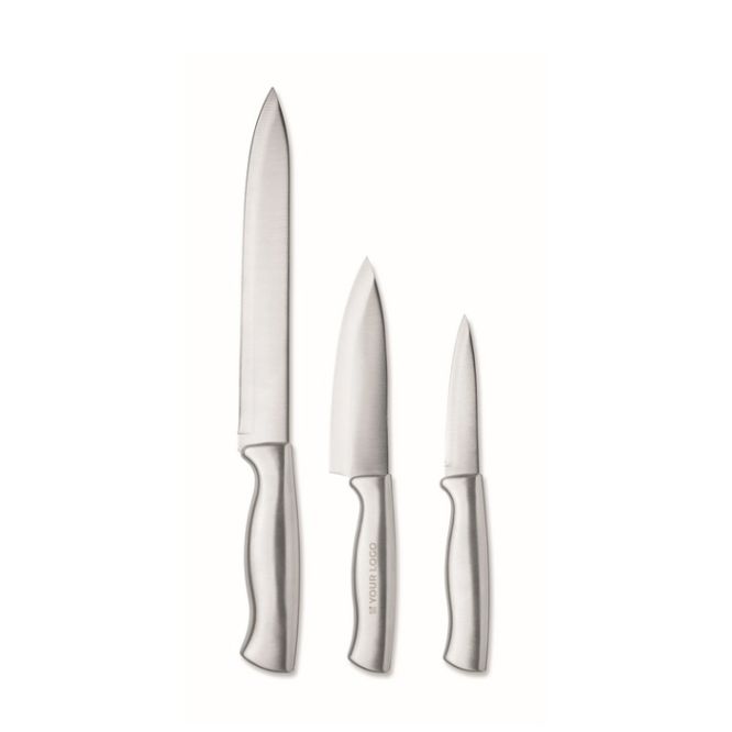 Set de 3 cuchillos de cocina de acero inoxidable para uso diario