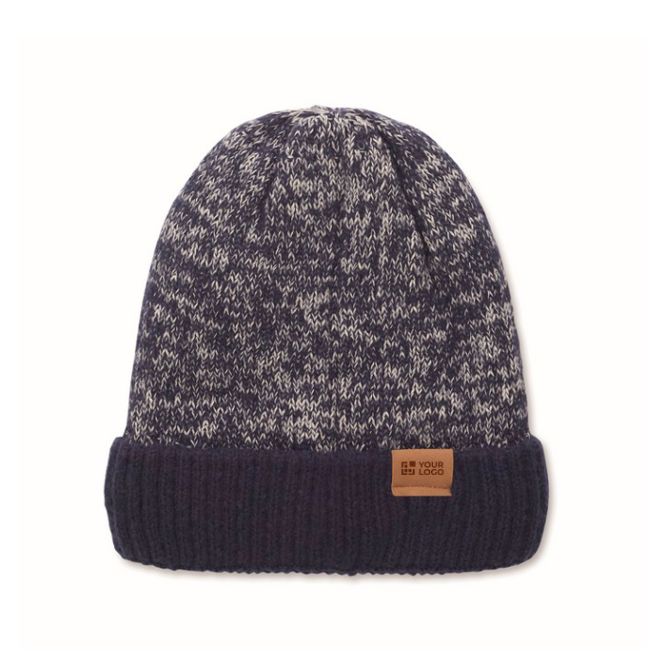 Gorro de poliéster con forro polar unisex con dobladillo y talla única