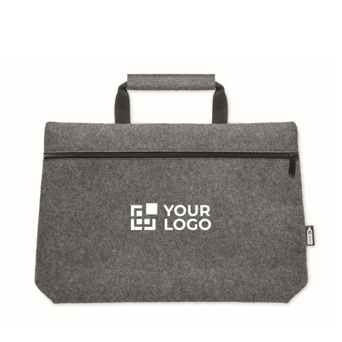 Bolsa de fieltro con materiales reciclados para portátil de 15'' con bolsillo interior
