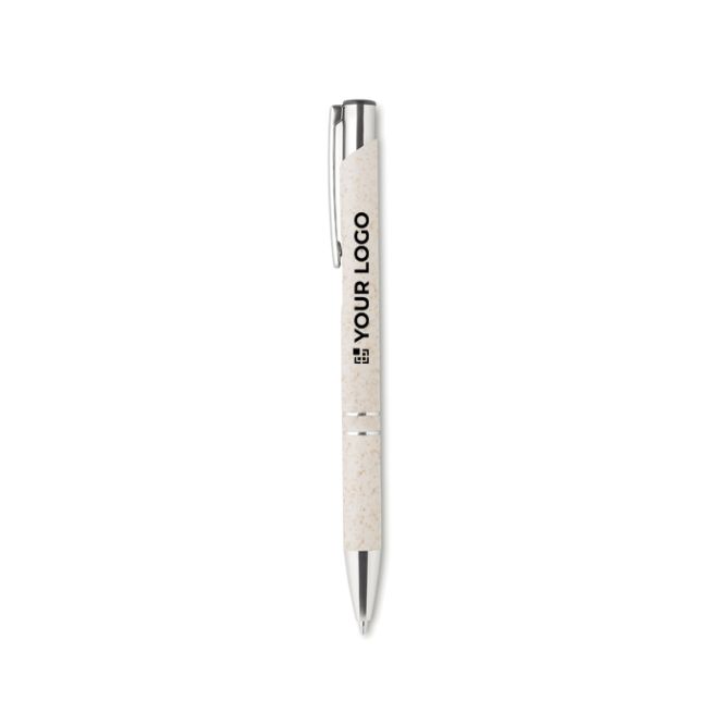 Bolígrafo personalizado reciclable para empresas color beige