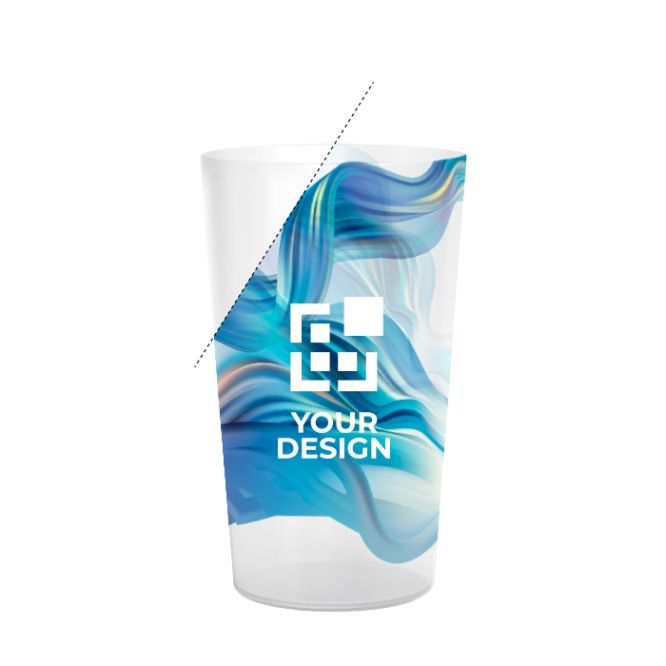Vaso de plástico apilable con marcaje InMold tamaño pequeño 300ml