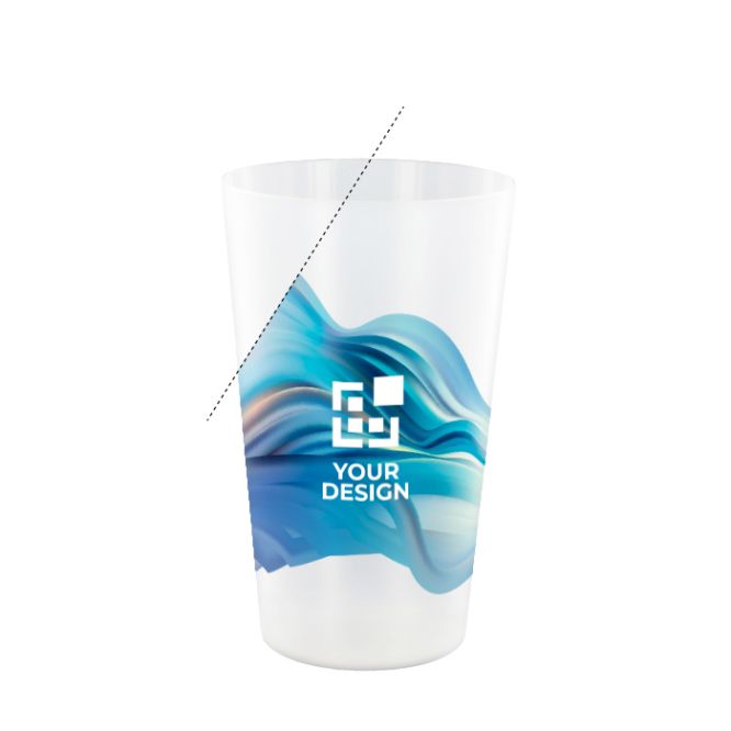 Vaso de plástico reutilizable hecho en Europa tamaño grande 600ml