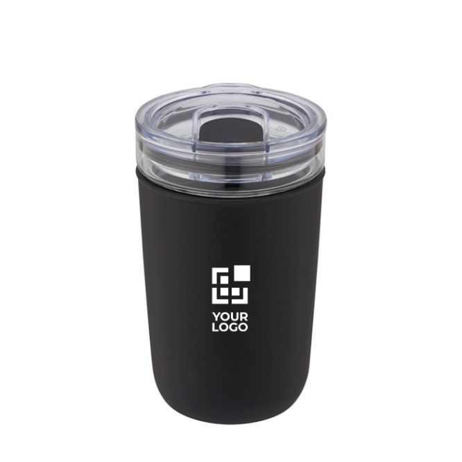 Vaso de vidrio con función termo color azul petróleo