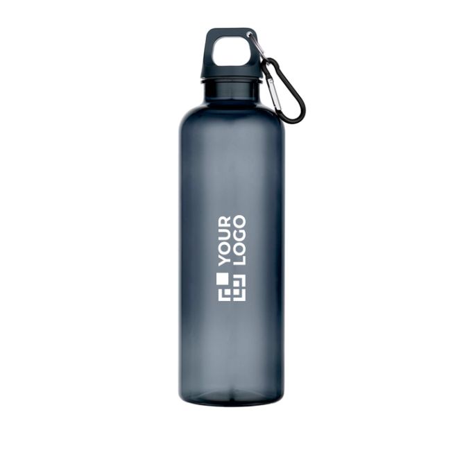 Botella de plástico reciclado resistente y ligera con mosquetón 750ml