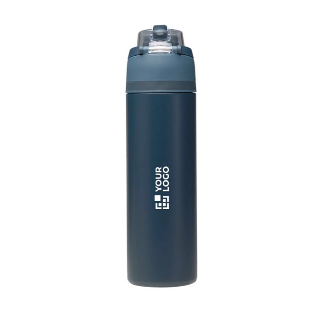 Botella pared simple con pajita abatible y acabado mate 800ml