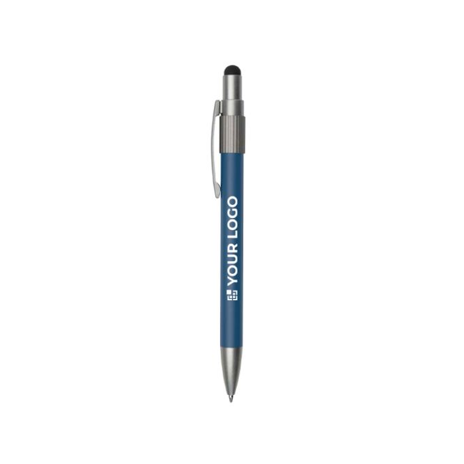 Bolígrafo con puntero táctil y spinner giratorio tinta azul