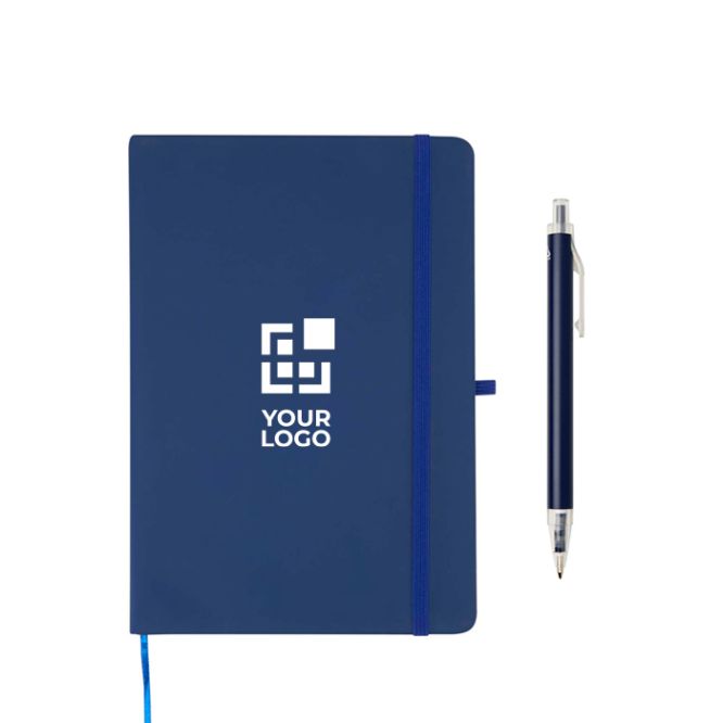 Set de cuaderno A5 de tapa dura y bolígrafo de tinta azul