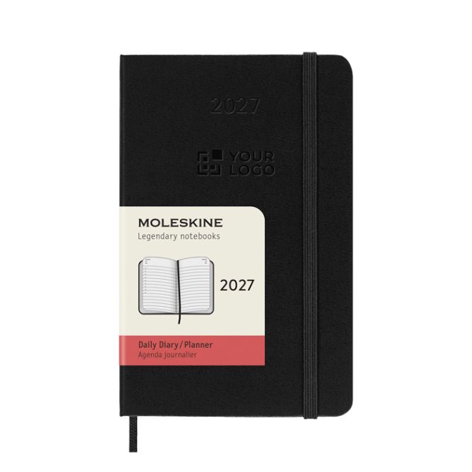 Agenda diaria de bolsillo con tapa dura y bolsillo interior Moleskine