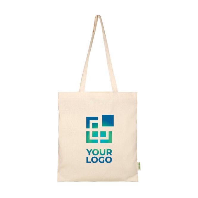 Bolsa tote de algodón orgánico con amplio compartimento 7L 140g/m²