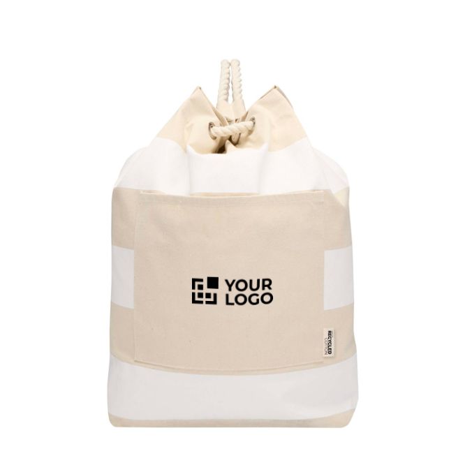 Bolsa de lona algodón reciclado con asas de cuerda 270 g/m2