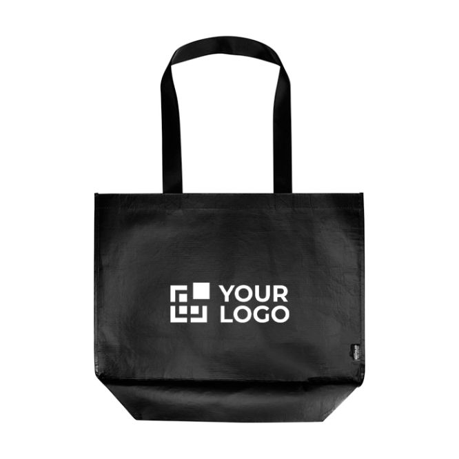 Bolsa tote plástico reciclado impermeable con fondo ancho 30L 150g/m2