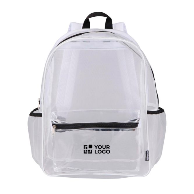 Mochila reciclada de malla transparente con bolsillo frontal 18L