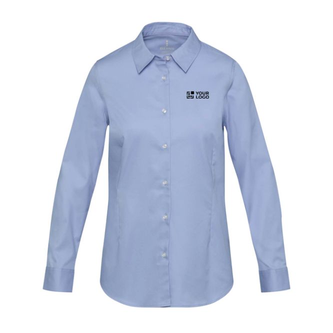 Camisa de mujer de algodón de sarga de manga larga 185 g/m2 Elevate