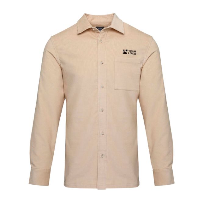 Camisa de pana unisex de corte recto y manga larga 252g/m2 Elevate