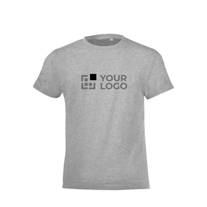 Camiseta infantil algodón 150 g/m2 color gris jaspeado