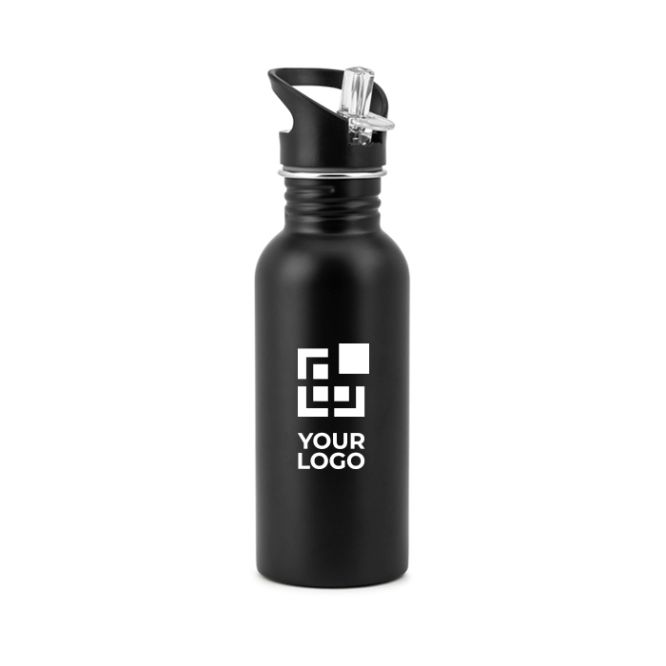 Botella de acero inoxidable pared simple con pajita 690ml