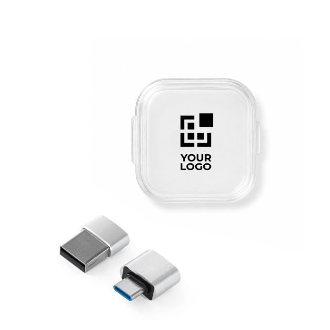 Set de adaptadores de plástico con formato USB-A y USB-C