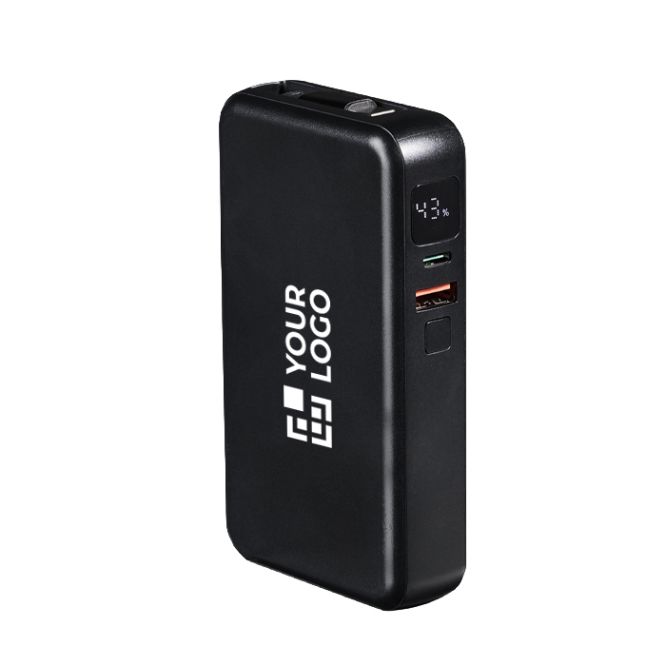 Powerbank compacto con cable retráctil y carga rápida 10.000 mAh