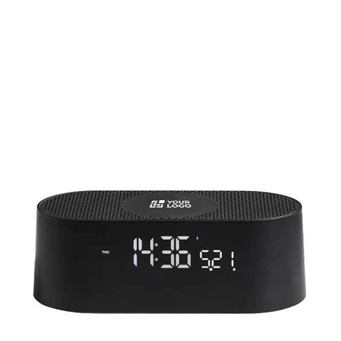 Altavoz BT 4 en 1 con carga inalámbrica, reloj digital y luz 10W