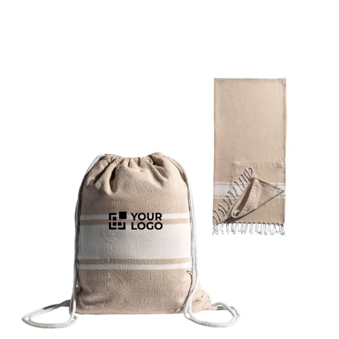 Pareo mochila de algodón 2 en 1 de dimensiones 90x180cm y 180 g/m2