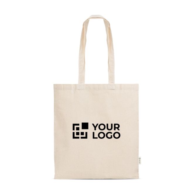 Bolsa de compras de material reciclado con asas largas 180 g/m2