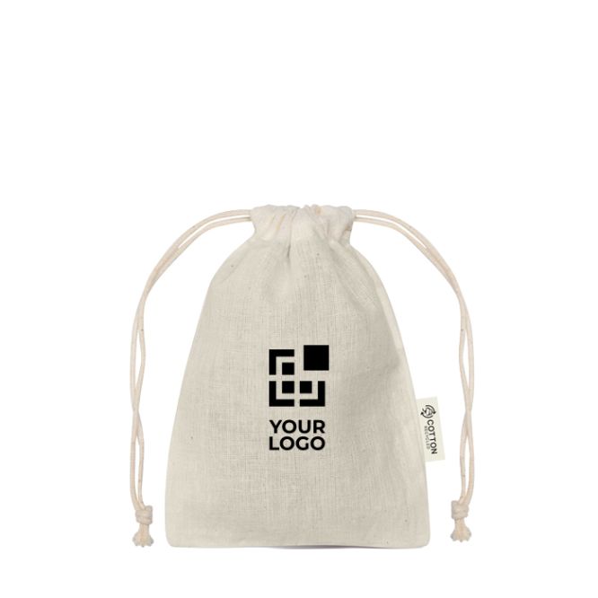 Bolsa pequeña de material ecológico con cordones a juego 140 g/m2