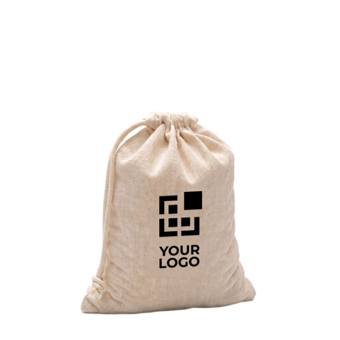 Bolsa de algodón reciclado y plástico reciclado con cordones 140 g/m2