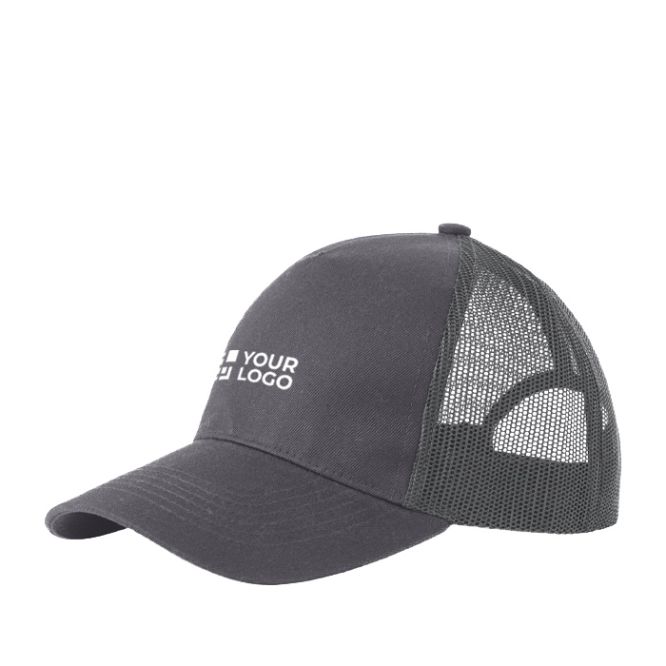 Gorra trucker de 5 paneles con cierre snapback y visera curva 250 g/m2