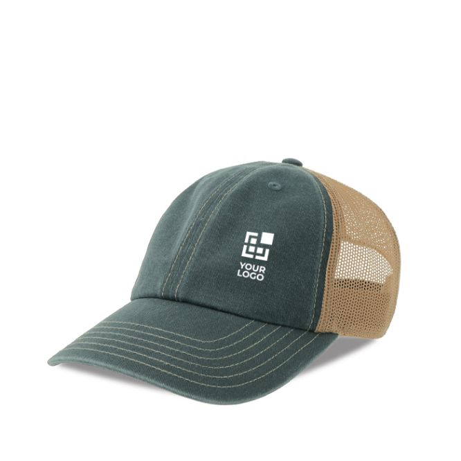Gorra trucker de 6 paneles con malla transpirable y cierre de velcro