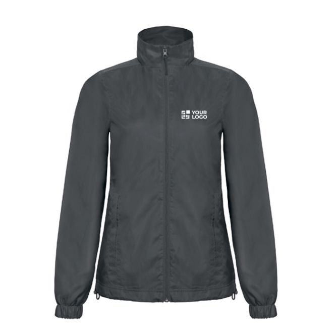 Chaqueta de poliéster para mujer impermeable y cortaviento B&C