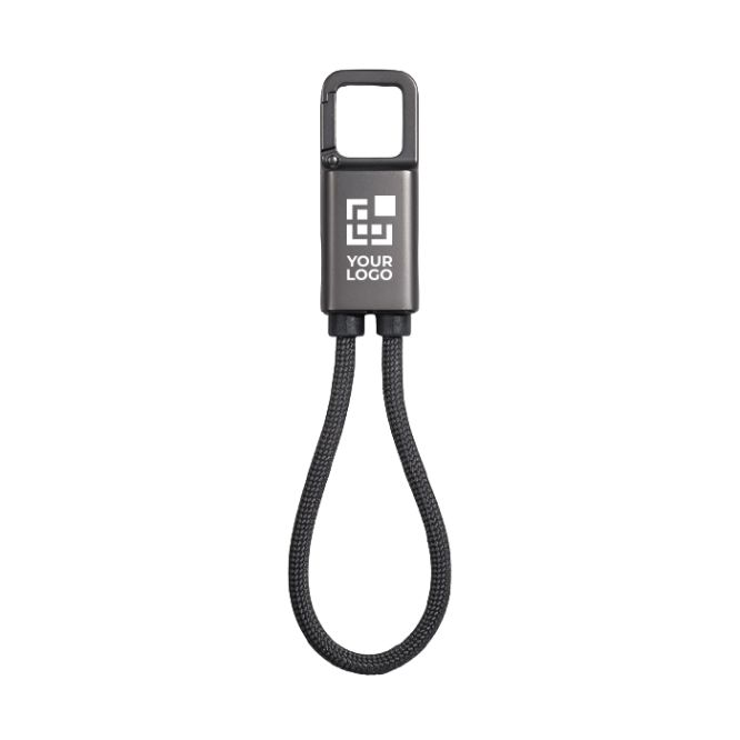 Llavero de plástico reciclado con cable USB-C y carga rápida 60W