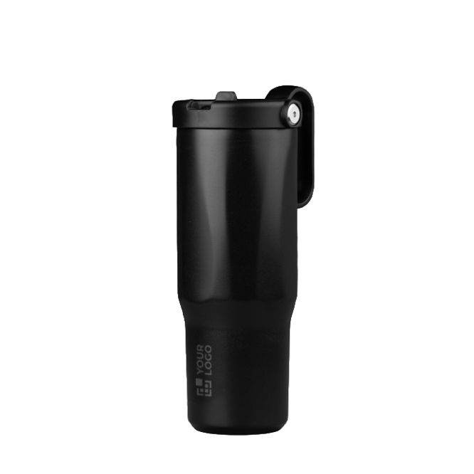 Vaso térmico de acero inoxidable reciclado con pajita abatible 900ml