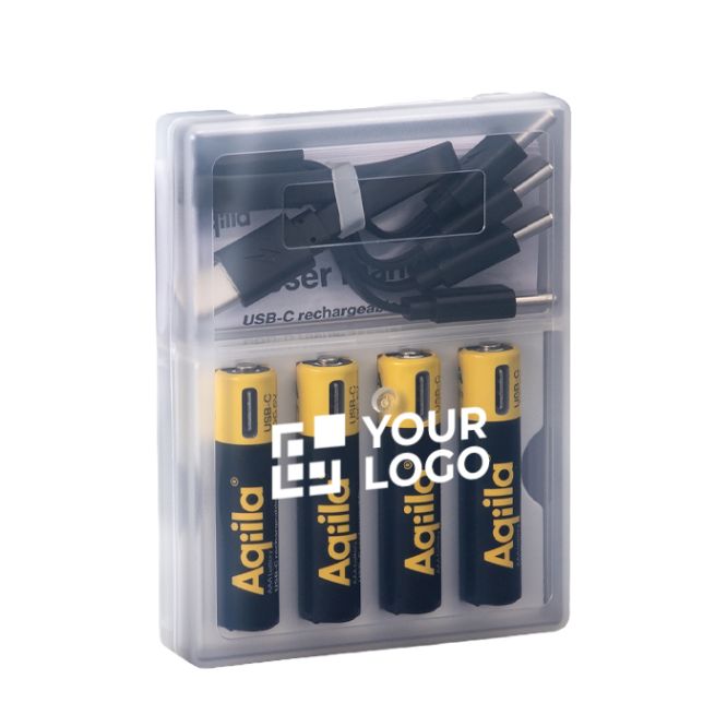 Paquete de 4 pilas AAA recargables con conexión USB-C de 600mAh