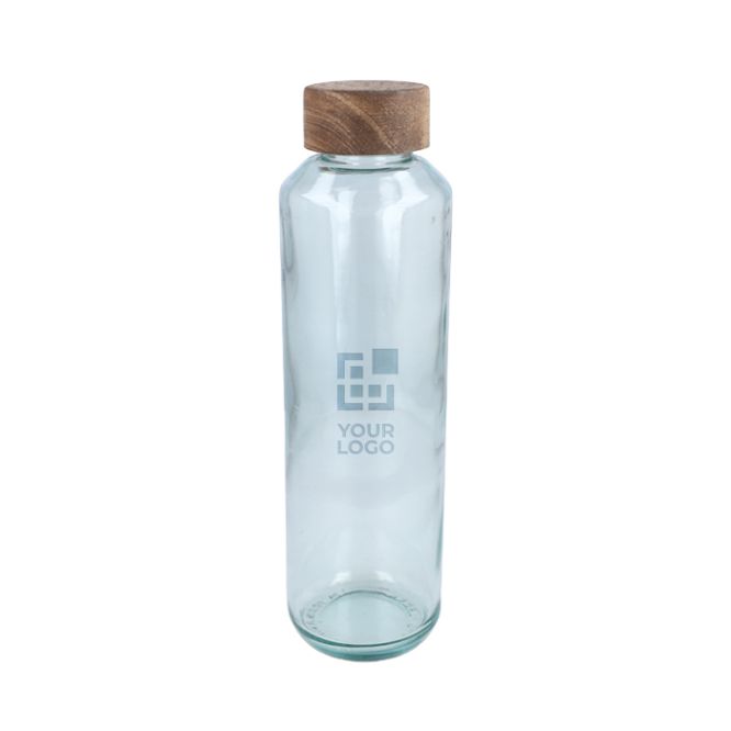 Botella fabricada en Europa de vidrio reciclado y tapón de madera 650ml
