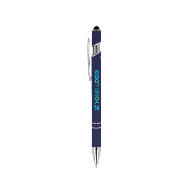 Bolígrafo de aluminio reciclado con clip robusto y tinta azul