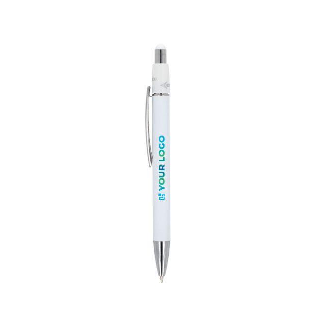 Bolígrafo giratorio de aluminio con clip metálico tinta azul