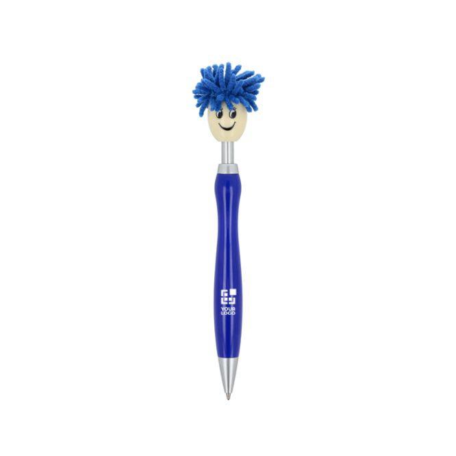Bolígrafo pulsador con original diseño de peludo giratorio tinta azul