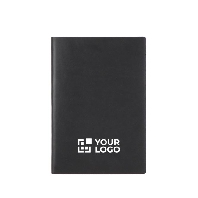 Libreta con tapa blanda de PU y cinta marcapáginas A5 hojas a rayas