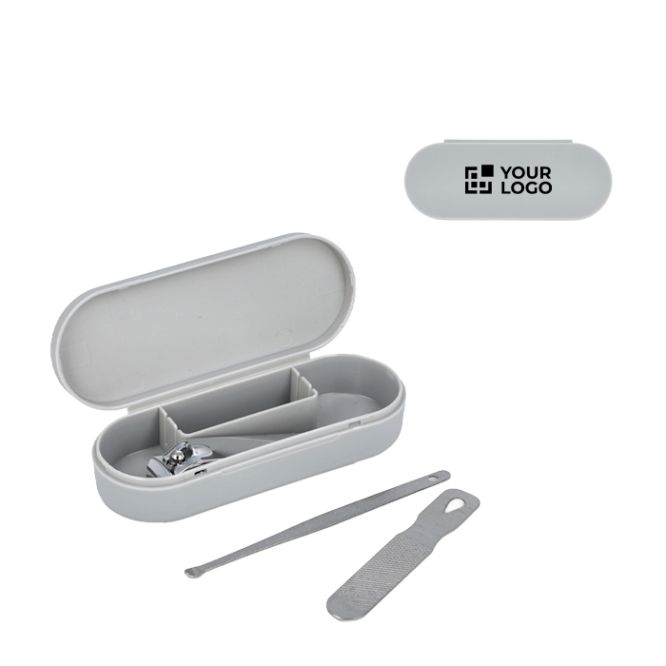 Set de manicura en estuche compacto de plástico con 3 piezas