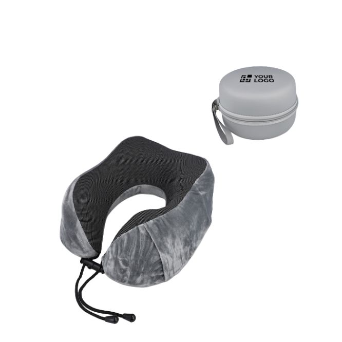 Almohada de viaje de espuma viscoelástica con funda fácil de guardar