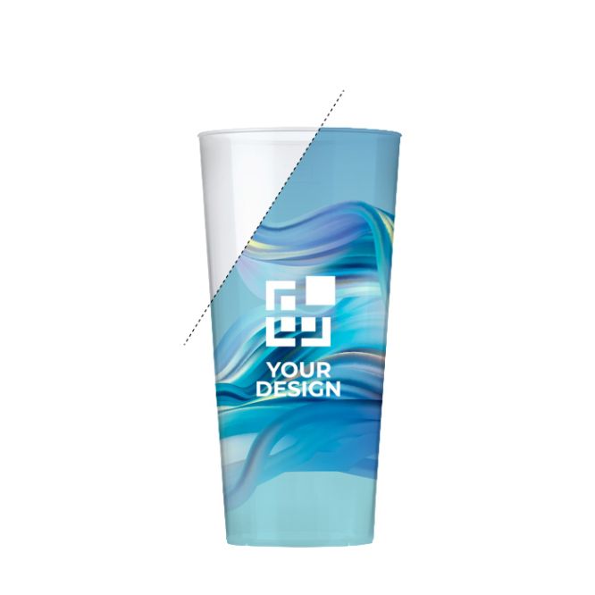 Vaso reutilizable fabricado en Europa hecho de bioplástico 500ml
