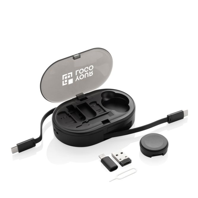 Juego ecológico de cables de carga retráctiles con varias salidas 60W