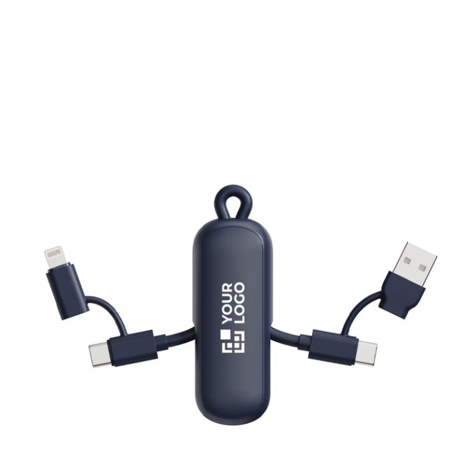 Cable llavero de plástico reciclado 4 en 1 de carga rápida 100W