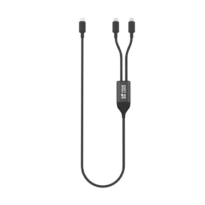Cable carga custom made doble salida USB-C carga rápida 100W