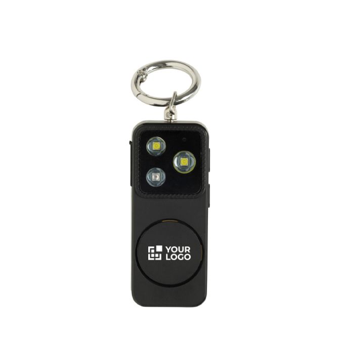 Alarma personal compacta recargable por USB-C con luz LED 150dB