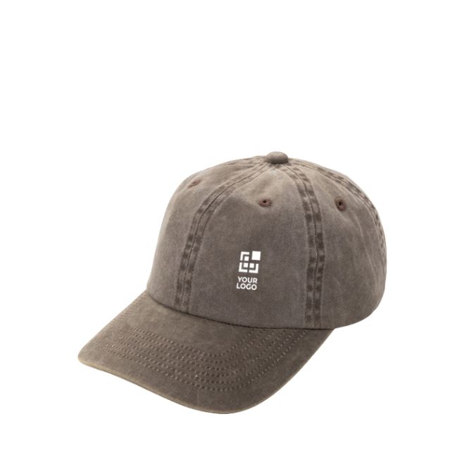Gorra de 6 paneles efecto lavado en algodón reciclado 270 g/m2