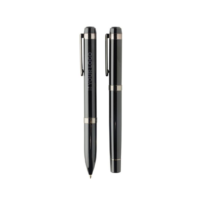 Set de escritura bolígrafo y roller metal Swiss Peak tinta azul