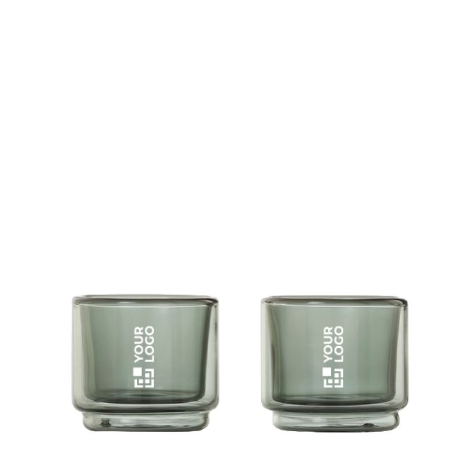 Tazas espresso apilables de doble pared vidrio 45ml AdHoc Impact